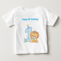 T-shirt Bonne Fête 1er Anniversaire Bébé Lion