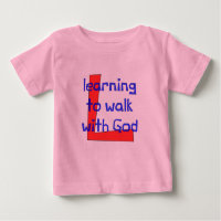 T-shirt chrétien de bébé - apprenant à marcher