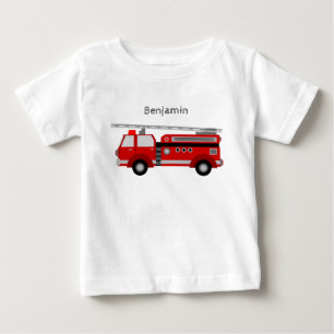 T-shirt Pour Bébé T-shirt de bébé avec le camion de pompiers et le