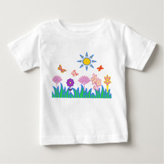 T-shirt Pour Bébé T shirt flores mariposas sol naturaleza Camiceta