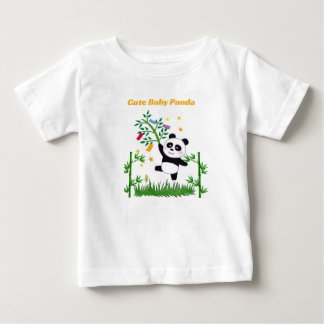 T-shirt Pour Bébé T-shirt illustré avec un bébé panda mignon et du b