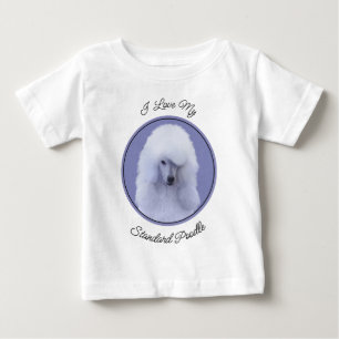 T-shirt Pour Bébé Tableau blanc standard de caniche - Art original d