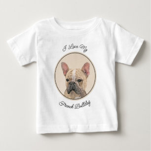T-shirt Pour Bébé Tableau Français Bulldog (Sable) - Joli Original D