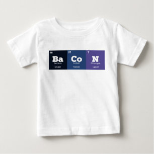 T-shirt Pour Bébé Tableau périodique Chimie Éléments chimiques Bacon
