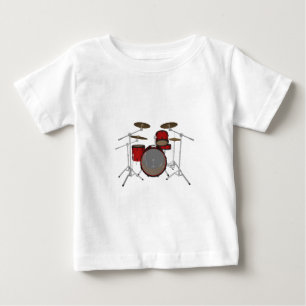 T-shirt Pour Bébé Tambours : Kit de tambour rouge : modèle 3D :