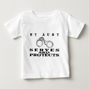T-shirt Pour Bébé Tante Serves Protects - manchettes