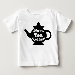 T-shirt Pour Bébé Teapot - Plus de thé Vicar ? - Noir et blanc