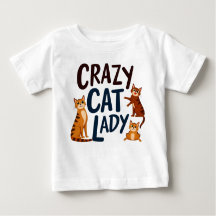 Tee Adorable Bébé – Dame Chat Fou avec des Chats S
