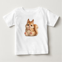 Tee-shirt en jersey fin pour bébé écureuil mignon
