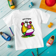 Tee-shirt pour enfant à cochon coloré et drôle per
