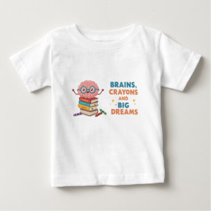 T-shirt Pour Bébé Tee-shirt pour tout-petits « Cerveaux, crayons et