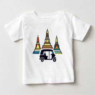 T-shirt Pour Bébé Temples thaïlandais et tuk tuks