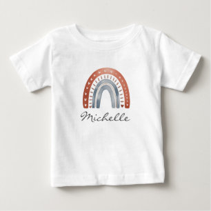 T-shirt Pour Bébé Tendance Mignonne Bohème Aquarelle Arc-en-Ciel Per