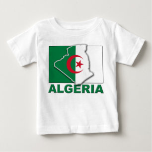 T-shirt Pour Bébé Terre de drapeau de l'Algérie