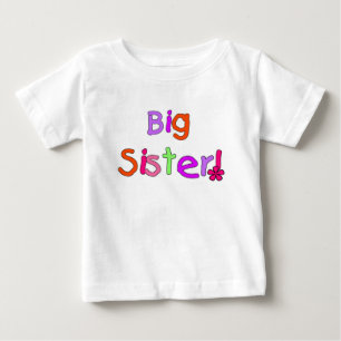 T-shirt Pour Bébé Texte coloré Grande Soeur