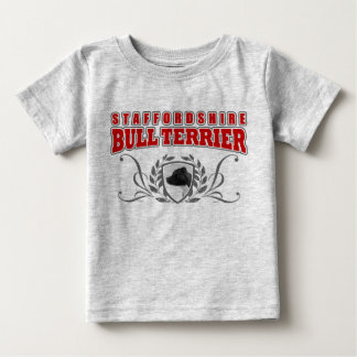T-shirt Pour Bébé Texte de rouge de COA de bull-terrier du