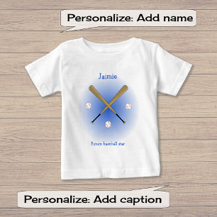 T-shirt Pour Bébé Texte personnalisé de l'étoile de base-ball future