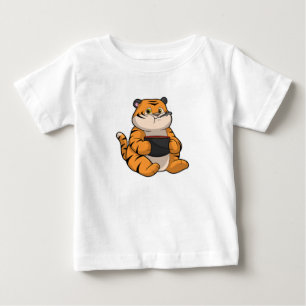 T-shirt Pour Bébé Tiger à manger avec Bowl