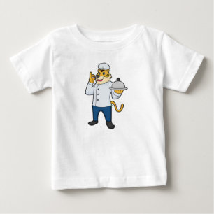 T-shirt Pour Bébé Tiger Cook Chef hat Platter