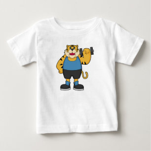 T-shirt Pour Bébé Tiger Fitness Dumbbell