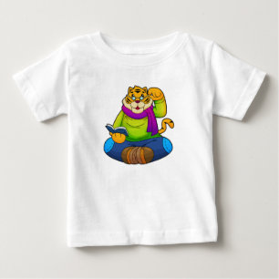 T-shirt Pour Bébé Tiger Nerd avec Livre
