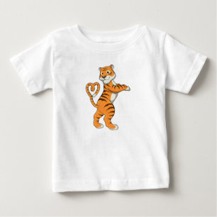 T-shirt Pour Bébé Tigre avec coeur