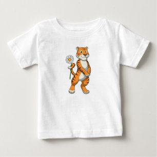 T-shirt Pour Bébé Tigre avec Daisy Flower