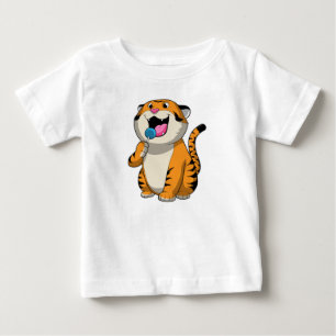 T-shirt Pour Bébé Tigre avec Lollipop