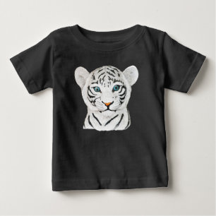 T-shirt Pour Bébé Tigre blanc croustillant - Art faunique mignon