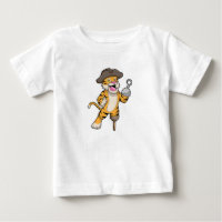 Tigre comme pirate avec jambe en bois et main croc