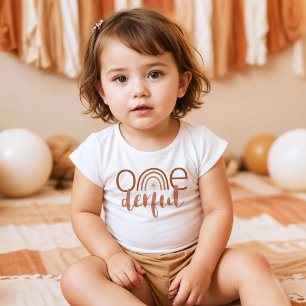 T-shirt Pour Bébé TINLEY Boho Terracotta Arc-en-ciel Anniversaire