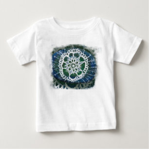 T-shirt Pour Bébé Toddler Ruffle Tee Blanc mandala bleu arrière - pl