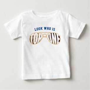 T-shirt Pour Bébé Top One Aviator Lunettes Premier Anniversaire