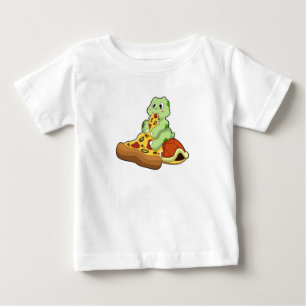 T-shirt Pour Bébé Tortue à la pizza