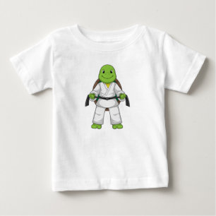 T-shirt Pour Bébé Tortue aux arts martiaux avec ceinture noire