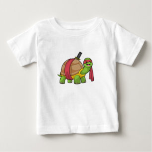 T-shirt Pour Bébé Tortue aux arts martiaux avec épée