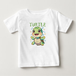 T-shirt Pour Bébé Tortue de dessin animé joyeuse