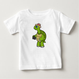 T-shirt Pour Bébé Tortue photographe avec caméra