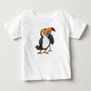 T-shirt Pour Bébé Toucan at Music with Microphone
