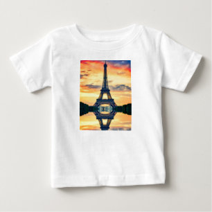 T-shirt Pour Bébé Tour Eiffel Paris Soirée européenne