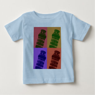 T-shirt Pour Bébé Tour penchée de Pise Pop Art