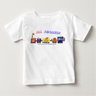 T-shirt Pour Bébé Tous à bord du train d'amusement !