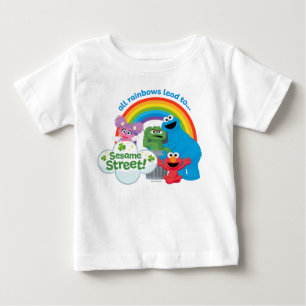 T-shirt Pour Bébé Tous les Rainbows mènent à Sesame Street