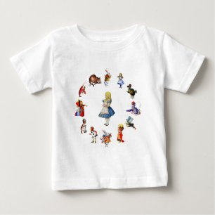 T-SHIRT POUR BÉBÉ TOUT AUTOUR D'ALICE AU PAYS DES MERVEILLES