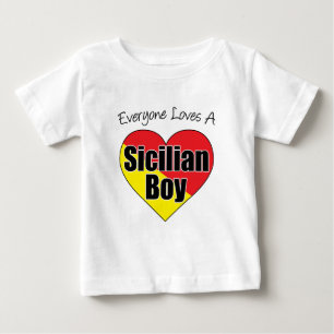 T-shirt Pour Bébé Tout le monde aime le garçon sicilien