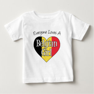 T-shirt Pour Bébé Tout Le Monde Aime Une Belge