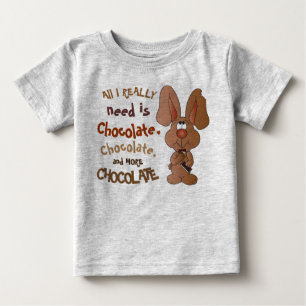 T-shirt Pour Bébé Tout que j'ai besoin vraiment est chocolat - lapin