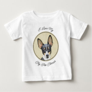 T-shirt Pour Bébé Toy Fox Terrier Peinture - Cute Original Chien Art