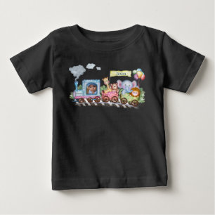 T-shirt Pour Bébé Train aquarelle mignon