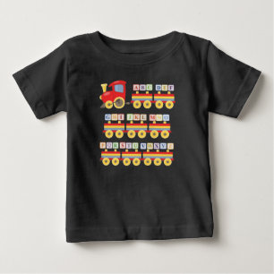 T-shirt Pour Bébé Train de jouets portant des blocs d'alphabet